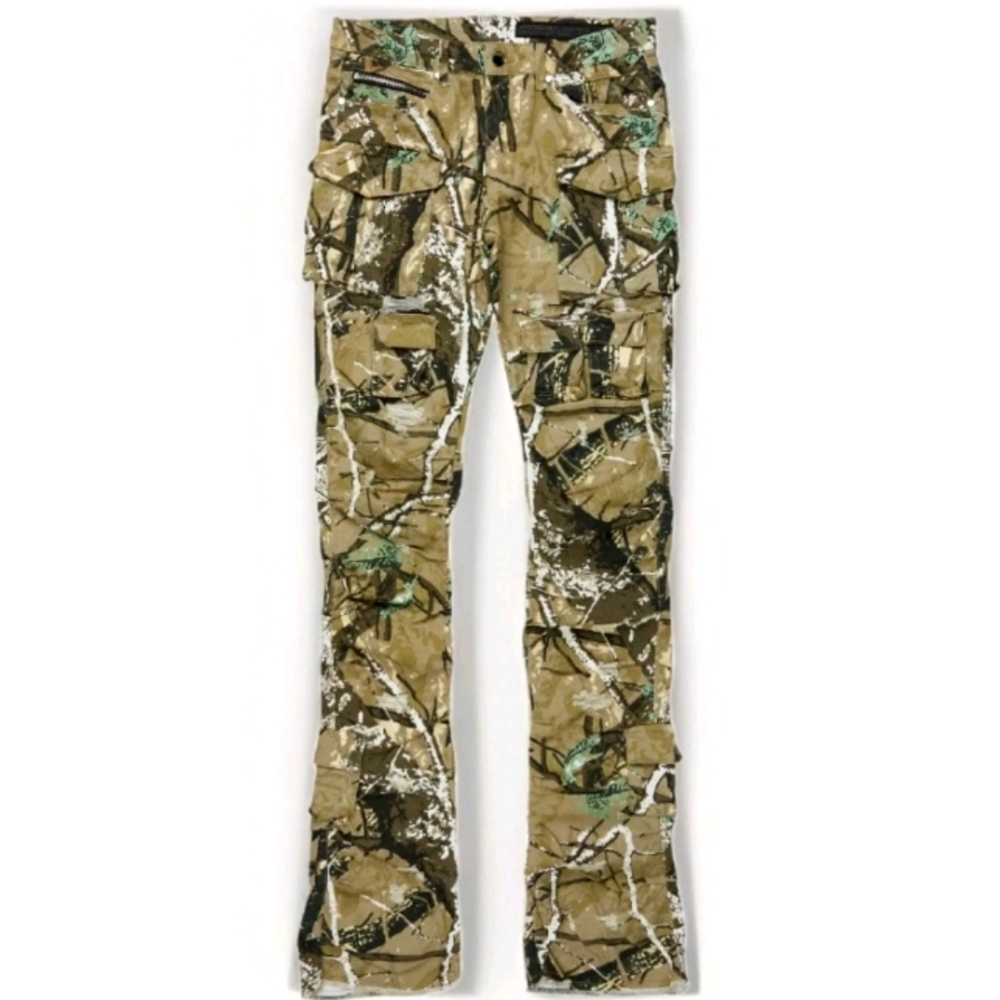 NO LONGER AVAILABLE! ROCKSTAR Original Shake Tree Camo Distressed Stacked Flare